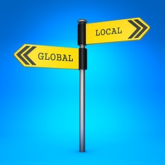 Image showing Global or Local. Concept of Choice.