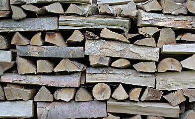 Image showing Big Pile of dry firewoods