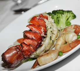 Image showing Lobster Tail And Shrimps