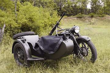 Image showing Motorbike with a machine gun