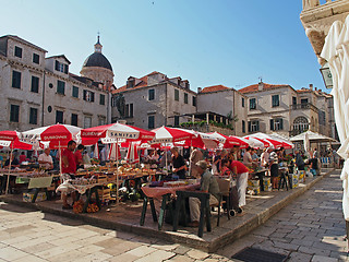 Image showing Dubrovnik, Croatia, august 2013, historic town marketplace