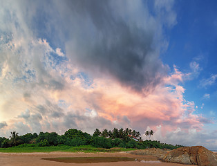 Image showing Beautiful sky over the tropical ocean coast