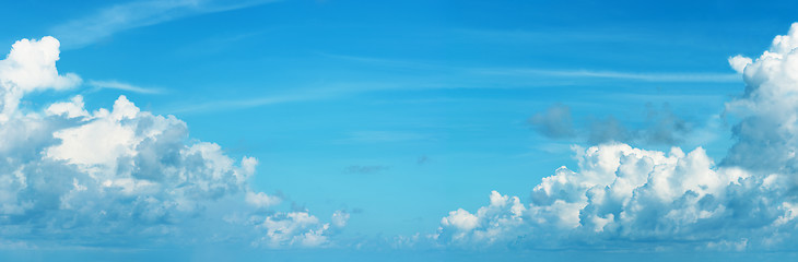 Image showing Panoramic skyscape with Cumulonimbus clouds