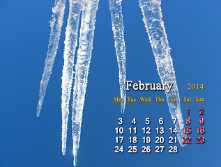 Image showing calendar for the Fabruary of 2014