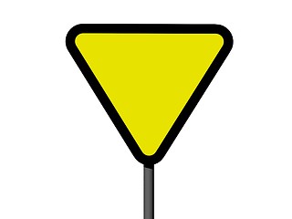 Image showing Empty triangular sign