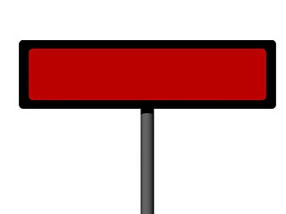 Image showing Empty rectangular danger sign