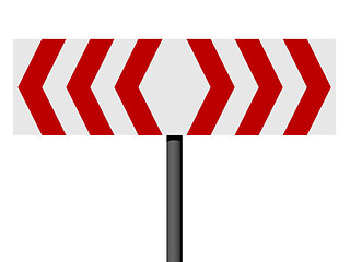 Image showing Red and white different direction sign