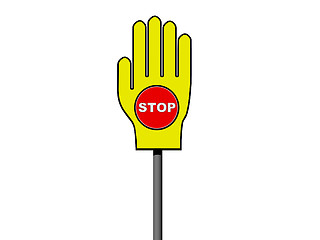 Image showing STOP sign in palm sign