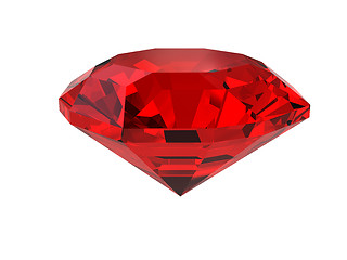 Image showing Dark-red gemstone isolated on white