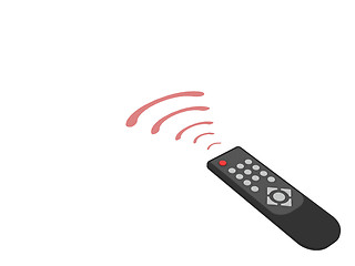 Image showing Universal remote control with red rays