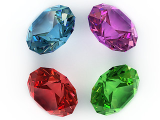 Image showing Multi-coloured gemstones