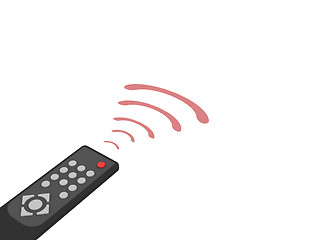 Image showing Universal remote control with red rays