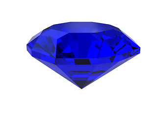 Image showing Dark-blue gemstone isolated on white