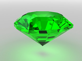 Image showing Dark-green gemstone rendered with soft shadows