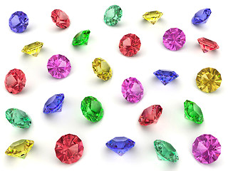 Image showing Several multi-coloured gemstones