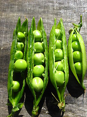 Image showing Fresh green pea pods