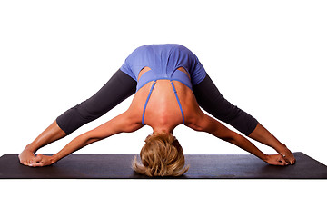 Image showing Head on floor yoga inversion pose