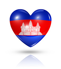 Image showing Love Cambodia, heart flag icon