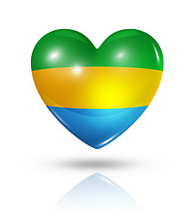 Image showing Love Gabon, heart flag icon