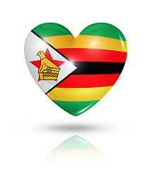 Image showing Love Zimbabwe, heart flag icon