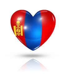 Image showing Love Mongolia, heart flag icon