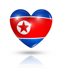 Image showing Love North Korea, heart flag icon