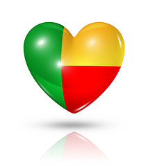 Image showing Love Benin, heart flag icon