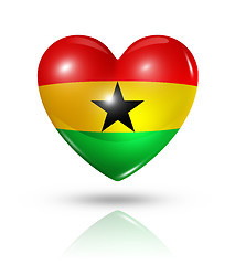 Image showing Love Ghana, heart flag icon