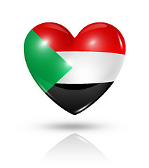 Image showing Love Sudan, heart flag icon