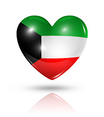 Image showing Love Kuwait, heart flag icon