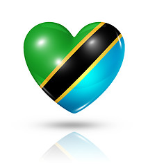 Image showing Love Tanzania, heart flag icon