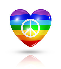 Image showing Love peace, heart flag icon
