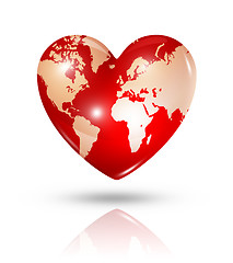 Image showing Love earth, heart icon