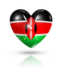 Image showing Love Kenya, heart flag icon