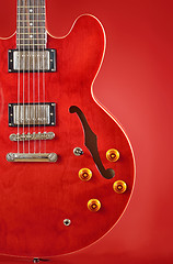 Image showing Red electric guitar