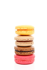 Image showing Four fluffy baked macaroon biscuits