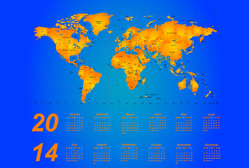 Image showing Timezone calendar 2014