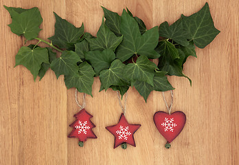 Image showing Wooden Christmas Decorations