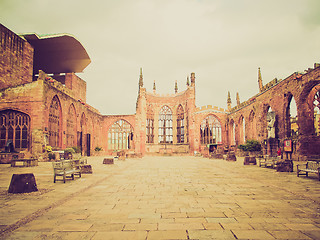 Image showing Retro look Coventry Cathedral ruins