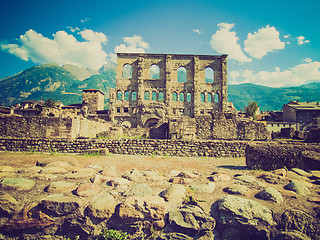 Image showing Retro look Roman Theatre Aosta