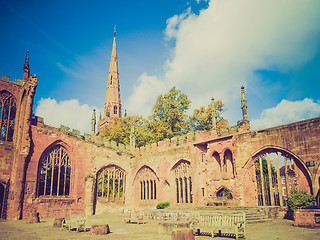 Image showing Retro look Coventry Cathedral ruins