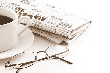 Image showing Coffe and Newspaper