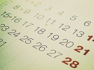 Image showing Retro look Calendar