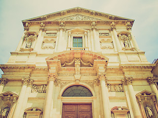 Image showing Retro look San Fedele church, Milan