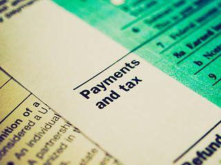 Image showing Retro look Tax forms