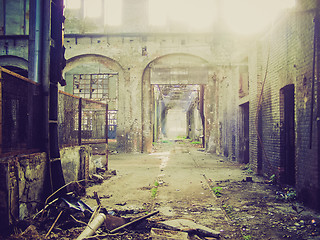 Image showing Retro look Abandoned factory