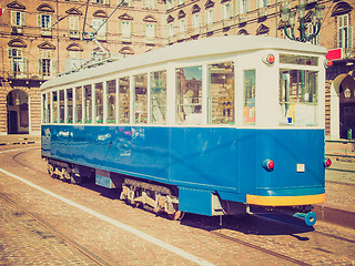 Image showing Retro look Old tram in Turin