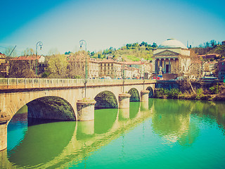 Image showing Retro look River Po Turin