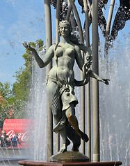 Image showing One of fountain sculptures in Tsvetnoy Boulevard, Tyumen