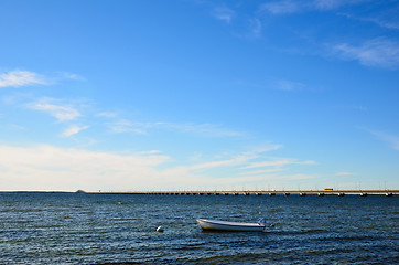 Image showing Boat at bridge